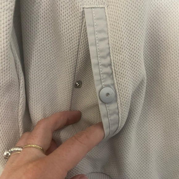 Calvin Klein EUC men's neutral oatmeal cargo snap pocket zip up jacket size M - Picture 4 of 6